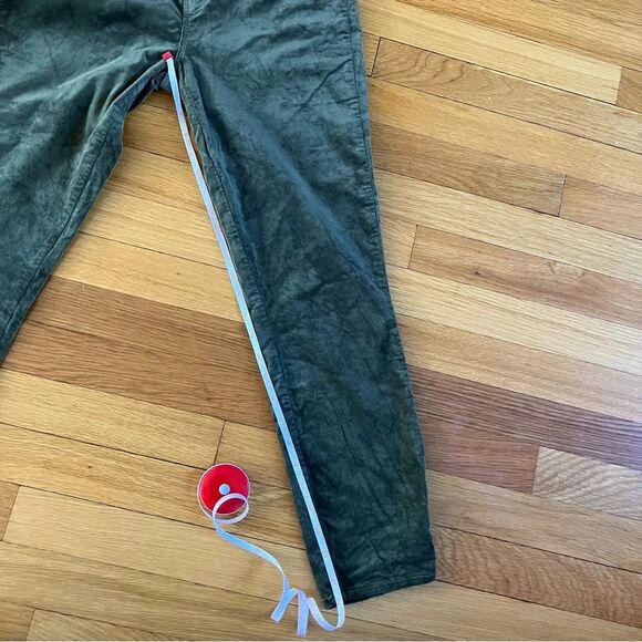 L’agence Margot High Rise Ivy Green Velvet Stretch Denim Pants Size 28 - Picture 8 of 11